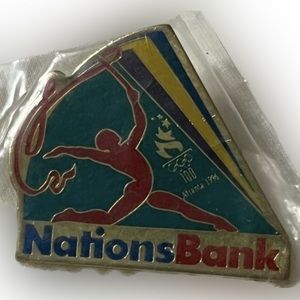 🍄Vintage 1996 Olympic Pin Centennial Atlanta Nations Bank Souvenir Keepsake